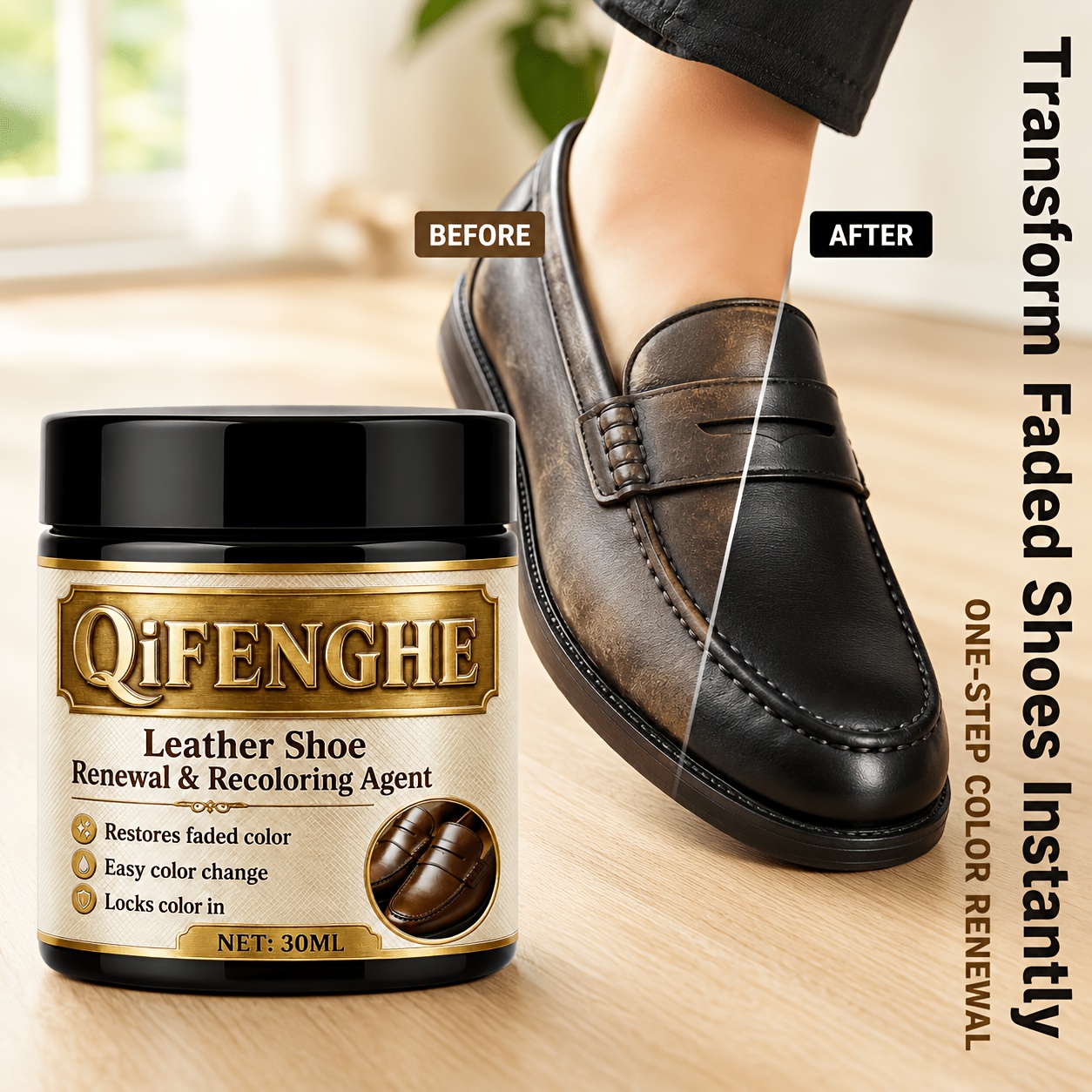 Shoe Polish Cream - Krim Pewarna Sepatu Kulit 1.01oz Botol